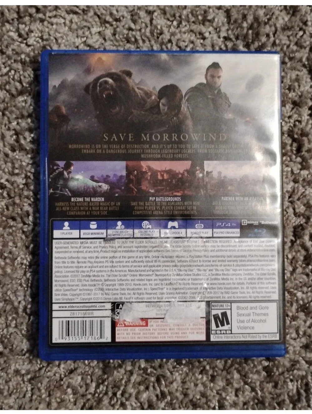 The Elder Scrolls Online: Morrowind (PlayStation 4 / PS4) - Complete CIB